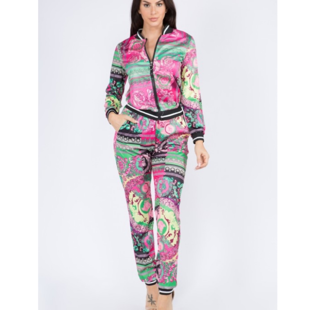 Paisley print tracksuit (PINK MULTI) - Picture 5 of 5